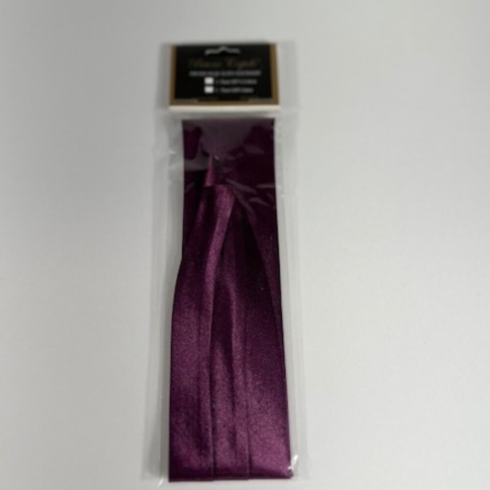 Bruno Capelo Men's Grape Purple 3 Pleat Hat Band Premium 2 End Hooks 100% Satin